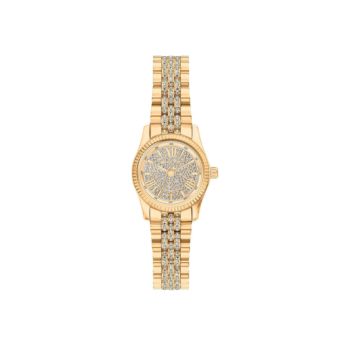 Women's Petite Lexington Pavé Gold-Tone Watch MK7575