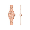 Women's Petite Lexington Pavé Rose Gold-Tone Watch and Heart Bracelet Gift Set MK4994SET