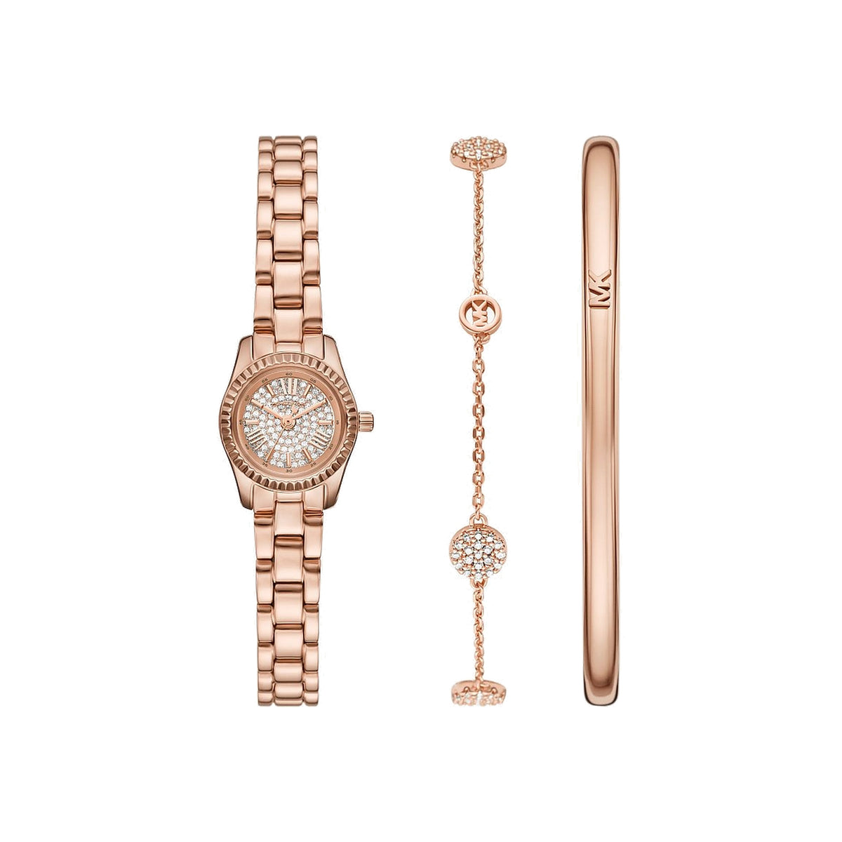Women's Petite Lexington Pavé Rose Gold-Tone Watch and Jewelry Gift Set MK4946SET