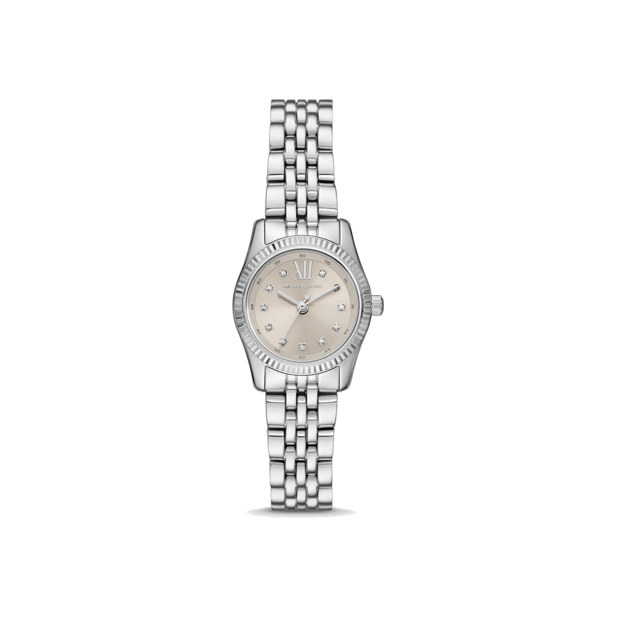 Women's Petite Lexington Pavé Silver-Tone Watch MK4843
