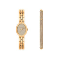 Women's Petite Maude Gold-Tone Watch and Pavé Bangle Jewelry Gift Set MK7596SET